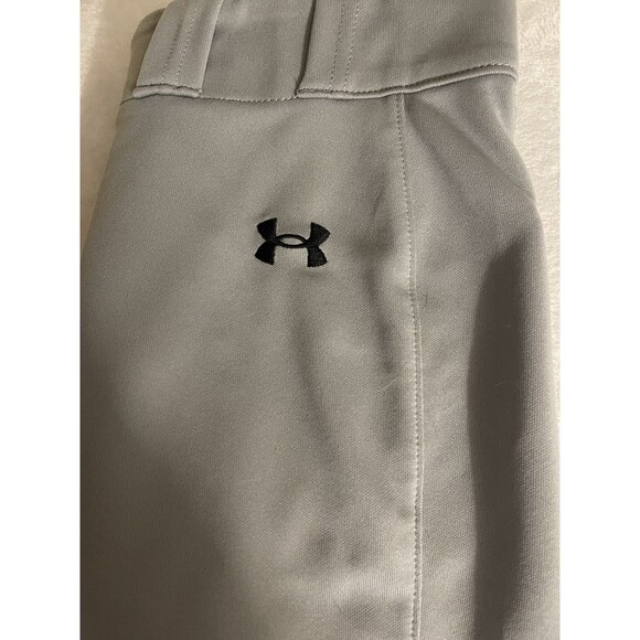 Under Armour Youth Boys/Girls Baseball/Softball Pants XL. Elastic Bottom. Gray - Picture 2 of 11